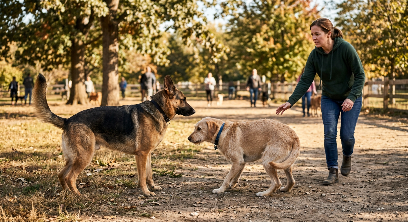 Body Language 101: Reading Dogs at the Dog Park to Prevent Aggression - mid-article image - dog park aggression