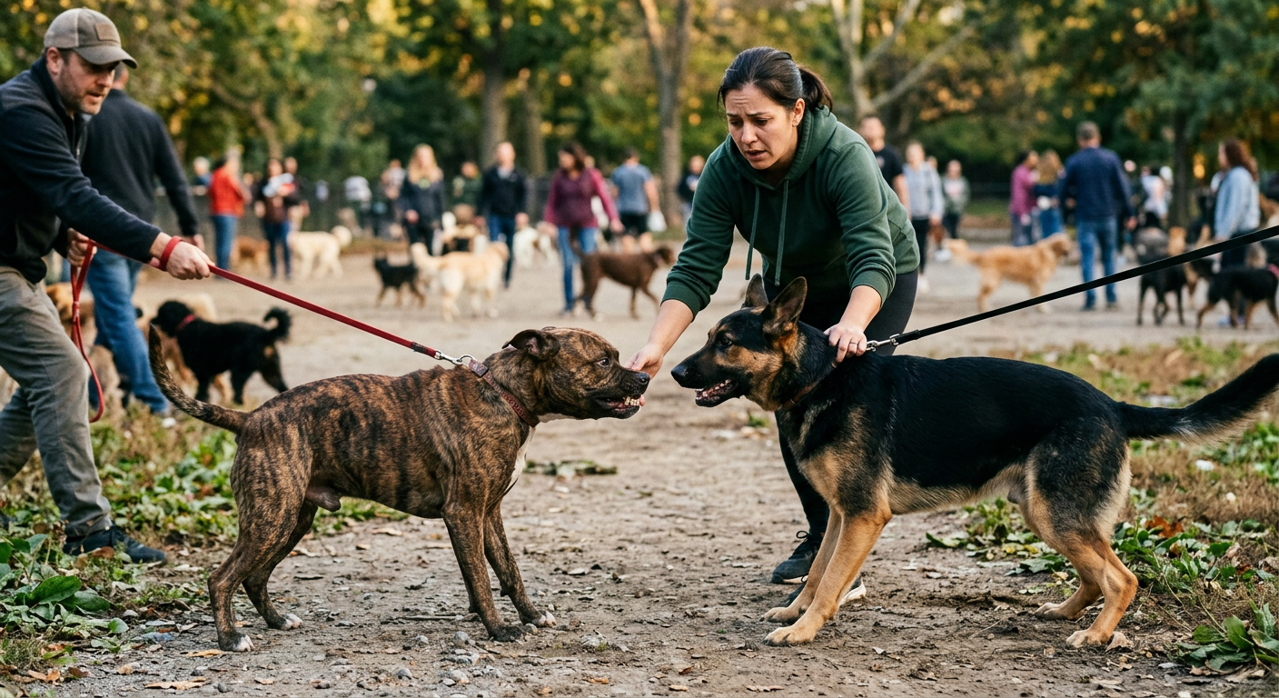 Dog Aggression at the Park: Warning Signs and What to Do - mid-article image - dog park aggression