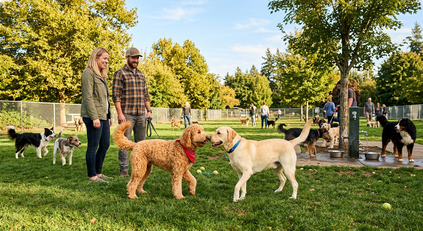 Dog Parks as Socialization Tools: Do's and Don'ts for a Happy, Well-Adjusted Pup - mid-article image - dog park socialization
