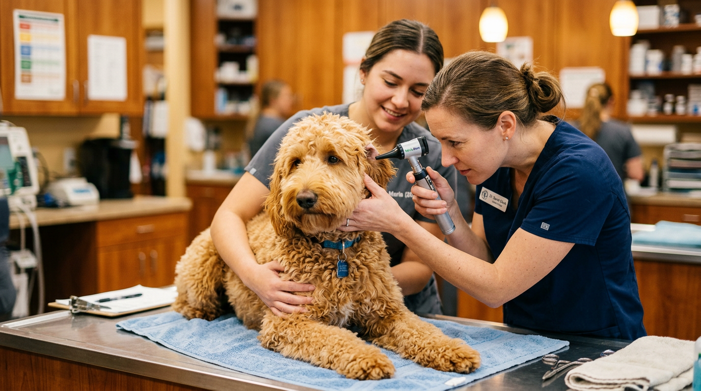 What Happens at a Dog Wellness Exam? A Golden Doodle's Inside Scoop - mid-article image - dog wellness exam